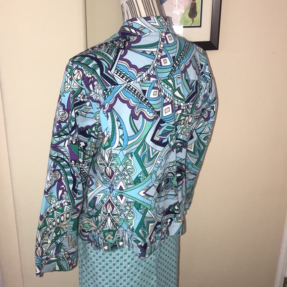 Chico’s colorful jean jacket - Picture 4 of 4